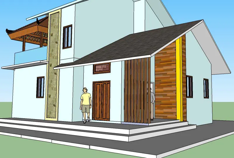 Timber-clad approach (depan kayu)